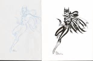 batgirl blue pencil with geraci inks in steven woo s bruce timm comic