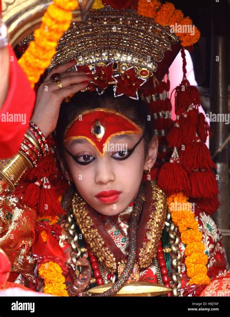 Kathmandu Nepal 20th Sep 2016 Nepalese Living Goddess Kumari Stock