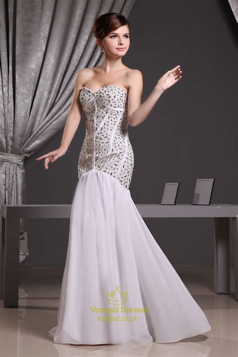 white mermaid prom dresses 2021 sweetheart mermaid evening gown