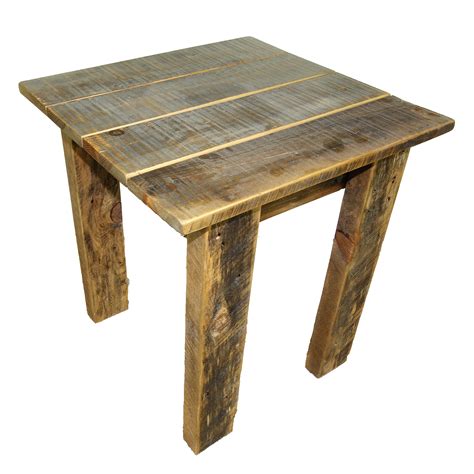 simple reclaimed barnwood  table  corner