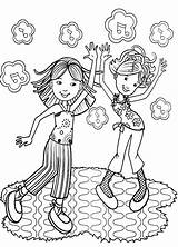 Coloring Pages Girls Party Groovy Girl Draw Parties Hop Dancing Kids Friend sketch template