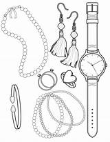 Coloring Pages Jewelry Print Girls sketch template