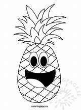 Pineapple Outline Cartoon Fruit Coloring Kids Preschool Clipartmag Coloringpage Eu sketch template