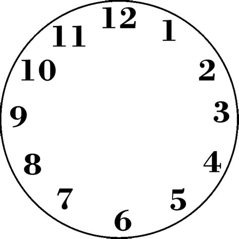 clock numbers template clipart