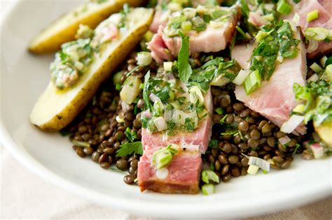 warm lentil and smoked pork belly salad recipe nyt cooking