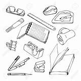 Drawing Stationery School Items Hand Getdrawings sketch template