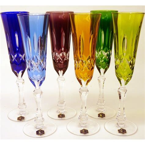 Colored Champagne Glasses Cologne Multi Colored Set Of 6 Cologne
