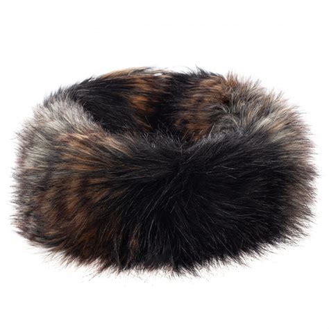 Helen Moore Luxury Faux Fur Huff Headband Brown Quail Black By Design