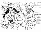 Jack Pirates Caribbean Sparrow Pages Coloring Captain Elizabeth Choose Board Swann sketch template