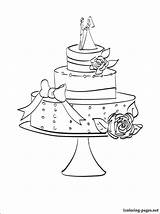 Cake Wedding Coloring Pages Drawing Getcolorings Getdrawings Color sketch template