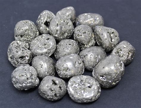 pyrite tumbled stones choose   pieces  grade tumbled