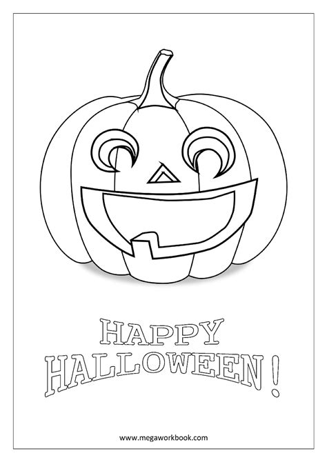 coloring page   pumpkin   words happy halloween
