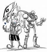 Undertale Coloring Papyrus Chara Frisk sketch template
