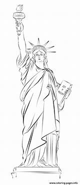 Statue Liberty Coloring Pages York Drawing Kids Usa Printable Step Sketch Supercoloring Draw Tutorials Print Color Ausmalbild Beginners Paintingvalley Info sketch template