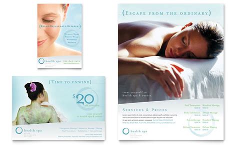 day spa and resort flyer and ad template word and publisher