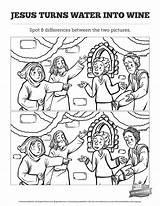 Turns Miracles Cana Lessons Preschool Bruiloft sketch template