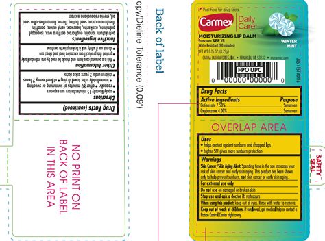 ndc   carmex daily care moisturizing lip balm winter mint spf