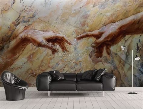 Watercolor Abstract Hands Wallpaper Mural • Wallmur®