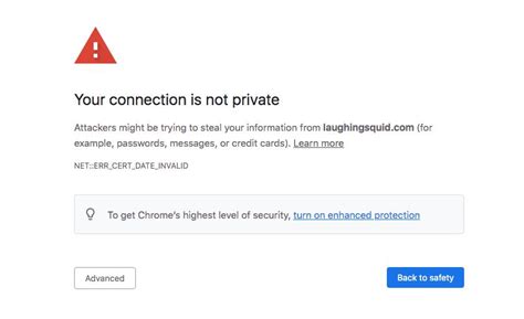 google chrome  secure   connection   private error