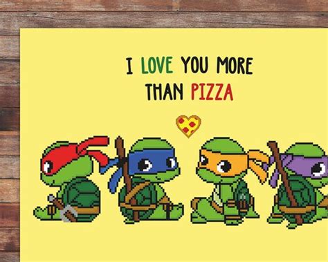 valentines day card teenage mutant ninja turtles  love  nerdy