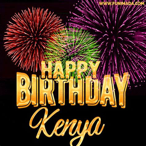 wishing   happy birthday kenya  fireworks gif animated
