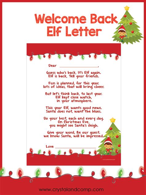 elf   shelf  printable  letter printable templates
