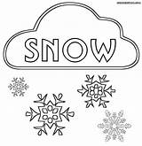 Snow Coloring Pages Snowy Print Cloud Colorings sketch template
