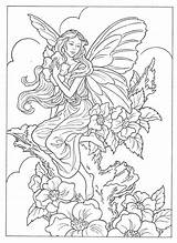 Coloring Pages Fairies Angel Fairy Adult Colouring Printable Color Books Book Print Fantasy sketch template