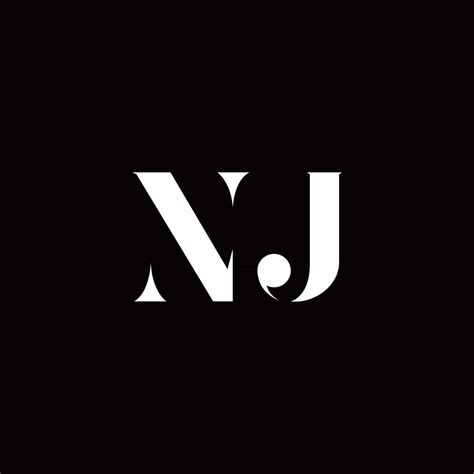 nj logo letter initial logo designs template  vector art  vecteezy