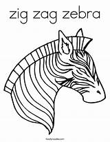 Zebra Coloring Stripes Pages Zig Zag Face Head Cartoon Zebras Kids Color Print Template Printable Cute Cliparts Colouring Outline Twistynoodle sketch template