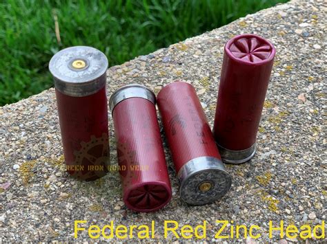 Dummy 12 Gauge Shotgun Shell – Federal Red Zinc Head Green Iron Road