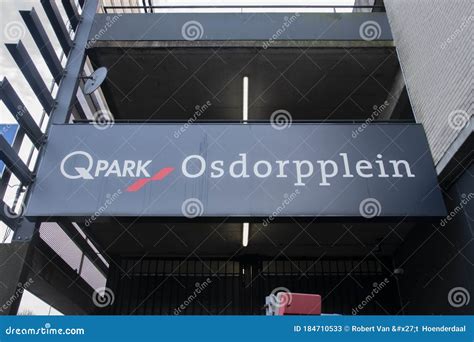 billboard qpark osdorpplein  amsterdam  netherlands  editorial stock photo image