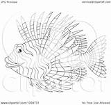 Coloring Fish Lion Outline Lionfish Illustration Royalty Clip Bannykh Alex Pages Getcolorings Clipart Printable Cliprt sketch template