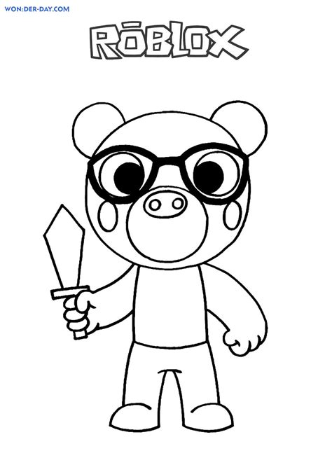 printable roblox piggy coloring pages printable word searches