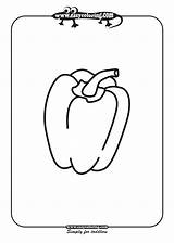 Pepper Vegetables Coloring Pages Easy Easycoloring sketch template