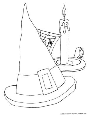 witch hat coloring page kinderart