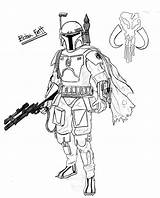 Boba Fett Coloring Wars Star Pages Printable Kids sketch template