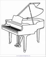 Piano Coloring Pages Popular sketch template
