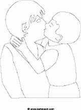 Coloring Mom Kiss Mother Boy Kissing Link Pdf Format Open Click sketch template