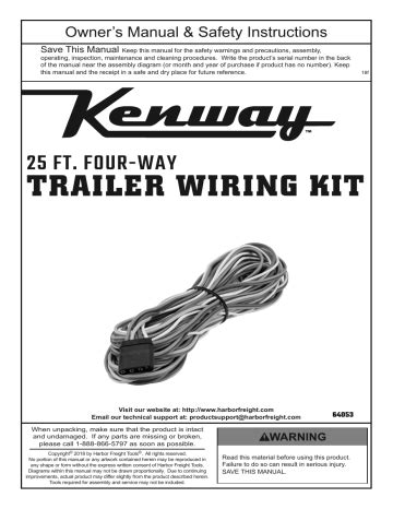 kenway   ft   trailer wiring connection kit owners manual manualzz