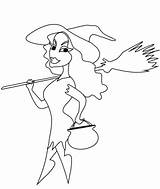 Heks Cauldron Witch Broomstick Hexe Tegninger Trägt Besen Ausmalbilder Kategorier Supercoloring sketch template