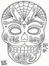 Coloring Dead Sugar Pages Skulls Skull Printable Popular sketch template