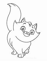 Cat Coloring Pages Color Fluffy Tail Printable Cute Air Kids Printables Adults sketch template