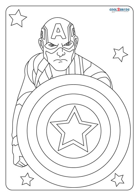 printable captain america shield coloring pages  kids