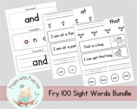 sight words fry sight words list fry sight etsy uk