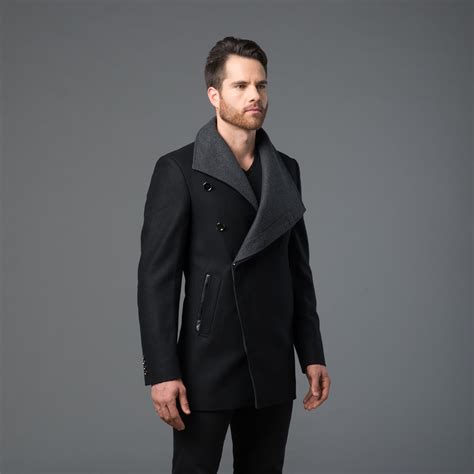 diamonds venice wool coat black   diamonds touch  modern