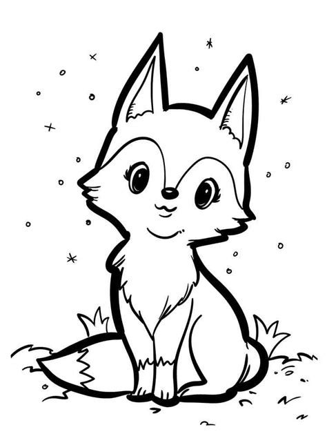 cute fox coloring page  kids