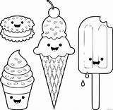 Kawaii Coloring Pages Cream Ice Book Print sketch template