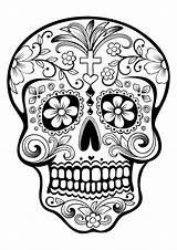 Muertos Dia Dead Los Coloring El Pages Skull Drawings Skeleton Skulls Catrina Drawing Color Día Adults Coloriage Sugar Printable Print sketch template