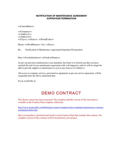 contract termination letter  printable documents